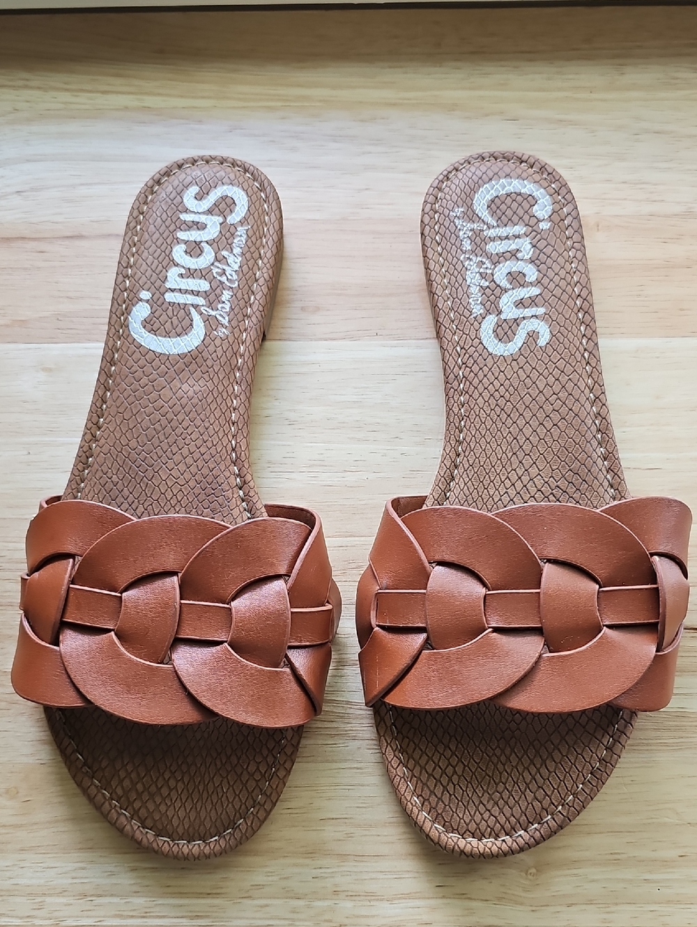 Circus by Sam Edelman Women’s Brown Braided Slide Sandals